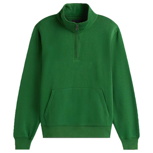 เสื้อสเวตเชิ้ตผ้าฟลีซคอโอแบบซิป แขนยาว มีกระเป๋าคางคาว ทรงลำลอง สปอร์ตแวร์ ผ้าฝ้าย 100% สไตล์ฮิปฮอป - Product Image 5