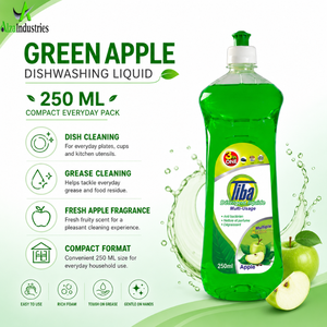 Liquide vaisselle pour la cuisine |   Détergent à haute mousse au parfum de pomme verte fraîche pour la vaisselle, les ustensiles de cuisine et les articles ménagers 250ml - Product Image 5