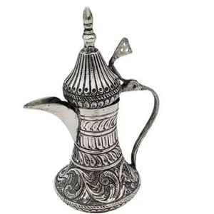 Cafetera Árabe Dallah Hecha a Mano, Tradicional de Latón y Acero Inoxidable, Tetera para Servir Café de Oriente Medio, Decoración para el Hogar - Product Image 1