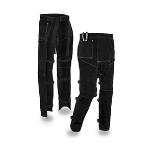 Pantalon de soudeur en cuir de vachette de qualité supérieure, résistant, pour la protection des jambes, vêtements de travail pour la construction et la soudure - Product Image 6