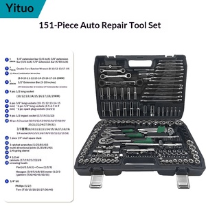 Juego de Herramientas Mecánicas de 216 Piezas, Juego de Llaves de Trinquete y Vasos de 1/4, 3/8 y 1/2 Pulgadas con Vasos Métricos para Reparación de Automóviles - Product Image 2