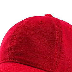 Casquette de baseball unisexe rouge à 6 panneaux, réglable, avec boucle vintage, couleur unie, en sergé, pour usage décontracté - Product Image 4