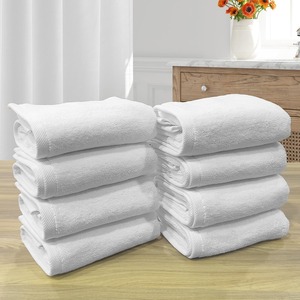 550 GSM Pure Cotton <b>White</b> Bath <b>Towel</b> Premium Quality Soft Absorbent Thick Terry <b>Towel</b> for Hotels Resorts Spas Gyms and Home Use - Product Image 6