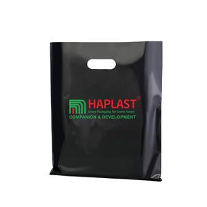 Sacs à provisions réutilisables recyclés de haute qualité découpés à l'emporte-pièce avec logo personnalisé Sacs en plastique avec poignée de marchandise avec impression de logo - Product Image 1