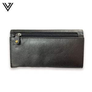 Portefeuille souple en cuir Nappa de qualité supérieure pour femme, design fin et minimaliste, rangement sécurisé pour cartes, prêt pour les voyages, doublure en coton, court - Product Image 1