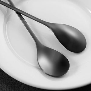 Elegante Set da 10 Cucchiaini da Caffè e Dessert in Acciaio Inossidabile da 12 cm, Neri a Forma di Foglia, per Demitasse - Product Image 3