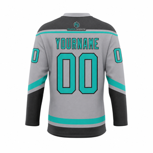 Maillot de hockey sur glace personnalisé par sublimation, vêtements de sport d'équipe respirants professionnels, uniforme de hockey sur glace à manches longues pour hommes et jeunes - Product Image 2