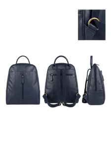 Genuine Leather <b>Laptop</b> <b>Backpack</b> Large Capacity Business Travel Bag Zipper Closure Vintage Style - Product Image 2