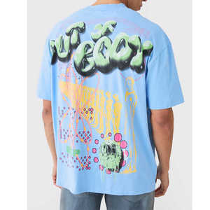 Camisetas lisas con logotipo personalizado OEM, Camiseta extragrande de algodón 100, camisetas de manga corta con estampado gráfico DTG para hombre, camisetas de talla grande - Product Image 1