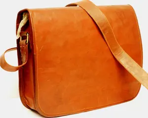 Unisex Real Goat Leather Messenger Bag For Laptop Briefcase Satchel - Wholesale Price