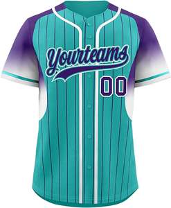 Maillot de baseball unisexe pour adulte SPORTS de haute qualité 100 % polyester, col en V personnalisé, impression numérique sur le devant, séchage rapide, respirant, uni - Product Image 4