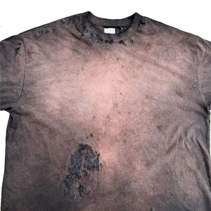 Custom High Quality 220gsm Oversized Distressed Ripped Blank Tees Vintage <b>Acid</b> Wash <b>Drop</b> Shoulder T-shirt for Men Slim Fit 3D - Product Image 3
