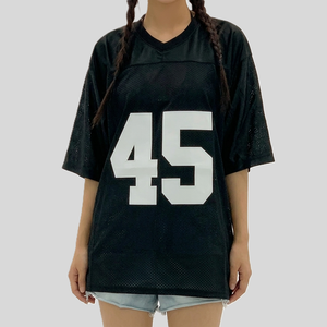 Maillot de football blanc imprimé en mesh, col en V, manches courtes, séchage rapide, respirant, sublimé, pour le printemps et l'été, personnalisable avec numéro pour homme - Product Image 4