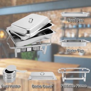 9L 1*2 Single Basin Stainless Steel Rectangular Buffet Stove Party Tableware & Table Decorations with Logo - Product Image 4