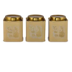 กระปุกเก็บชาดีไซน์ทันสมัย คุณภาพเยี่ยม ผลิตจากสแตนเลสสตีลเคลือบทอง - Product Image 1