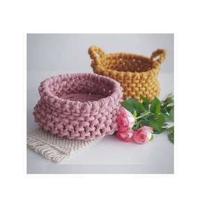 Latest Design Handmade <b>Basket</b> Straw Storage Bin Seagrass Macrame <b>Basket</b> <b>With</b> <b>Handle</b> Rattan <b>Basket</b> for Home Decoration - Product Image 1