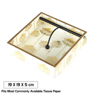 Porte-mouchoirs et bouchon de serviette en bois MDF Boîte de type plateau carré Porte-mouchoirs de style le plus tendance Décoration de table - Product Image 4