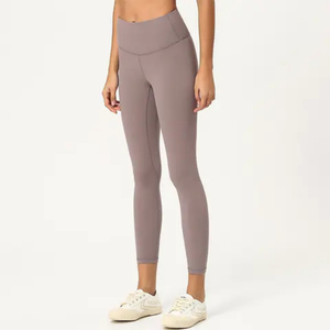 High Waist Seamless Yoga <b>Leggings</b> Full Length Solid Blue Spandex Nylon Pants Elastic Waist Fitness Wear - Product Image 2