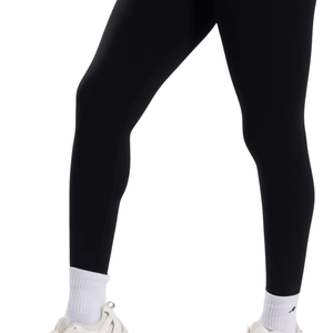 Legging noir taille haute moulant longueur genou sans couture pour femme, idéal pour la gym, le fitness, le yoga, l'entraînement et la course à pied, avec compression et extensibilité - Product Image 6