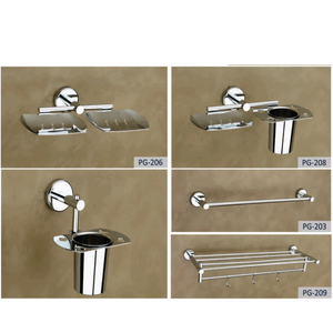 Accessoires de salle de bain à fixation murale Robin, finition chromée, acier inoxydable 202 - Product Image 1