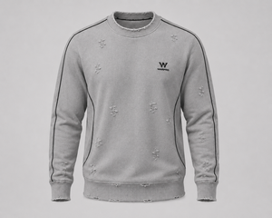 เสื้อสเวตเชิ้ตคอกลมสีเทาสำหรับผู้ชาย Warpro ทรงปกติ ผ้าถักเนื้อฝ้าย สวมใส่สบายๆ สำหรับฤดูใบไม้ร่วง - Product Image 1
