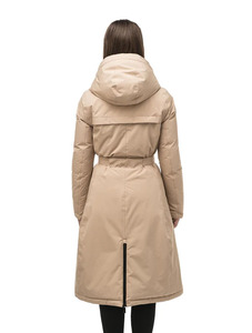 Chaqueta Parka Acolchada para Hombre con Capucha y Cinturón, Cuello Alto, Lona, Relleno de Algodón Grueso, para Otoño, con Logotipo Personalizado de Alta Calidad - Product Image 1
