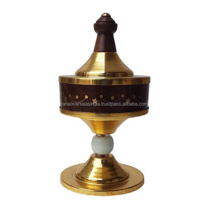 Quemador de incienso de cono de carbón de metal y madera de primera calidad con incrustaciones de latón de estrella para necesidades de fragancia de hotel de oficina en casa en diversos diseños - Product Image 4