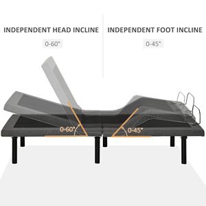 Base de Cama Ergonómica Ajustable con Función de Gravedad Cero, Inclinación de Cabeza y Pies para el Control del Estrés, Control Remoto Inalámbrico con Memoria - Product Image 4