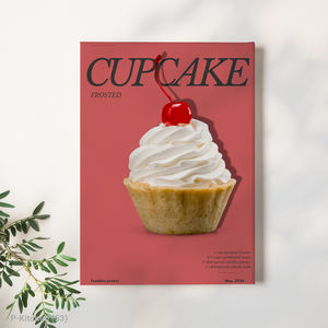 Arte de pared navideño, póster con ilustración de postres y cupcakes, decoración moderna para pared de cocina, impresión en lienzo - Product Image 1