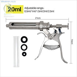 Jeringa Veterinaria Multidosis Automática con Dosis Ajustable de 30mL y 50mL, Reutilizable para Ganado y Animales de Granja - Product Image 1