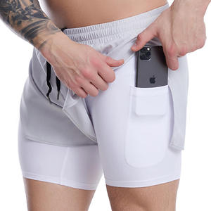 Custom Private Label Double Decker Gym Shorts OEM Bulk 2 in 1 Sports Shorts Wholesale Fitness Manufacturer - Product Image 2