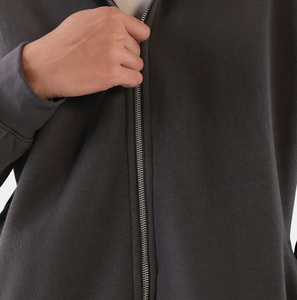 Custom Full Zip Hoodie for Men Soft <b>Fleece</b> Polyester/Cotton <b>Lined</b> Eco-Friendly Hooded <b>Jacket</b> OEM ODM Private Label Manufacturer - Product Image 4