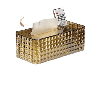 Boîte à mouchoirs en verre gaufré pour porte-papier de soie Table Top Home Decor & Hotels Use - Product Image 1