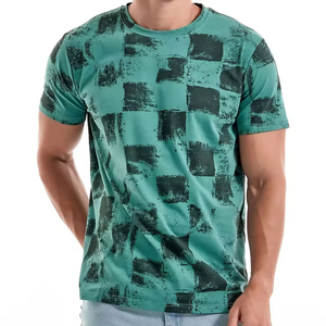 T-shirts d'été pour hommes en popeline de polyester/coton imprimée, respirants, coupe classique, décontractés, manches courtes - Product Image 4