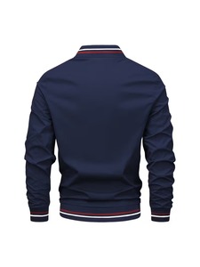 Nouvelle veste bomber en satin 100% polyester à manches raglan et blocs de couleur, veste souvenir brodée sur mesure, fermeture éclair, col montant - Product Image 2