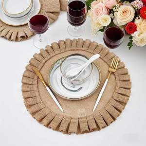 Set di 6 Tovagliette in Juta Naturale da 12 Pollici con Bordo Arricciato, Design Ecologico e Antiscivolo per un'Atmosfera Raffinata - Product Image 5