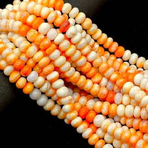 ลูกปัดโอปอลสีส้มธรรมชาติแบบเรียบ ขนาด 7 ถึง 8 มม. สำหรับทำสร้อยข้อมือ เครื่องประดับ DIY - Product Image 1