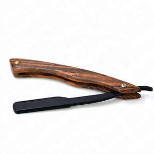 Professional Leaf Style Straight Razor Stainless Steel <b>Blade</b> Wooden Handle Foldable Shaving Tool Custom Logo OEM for Men - Product Image 3