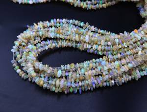 Perles d'opale éthiopienne naturelle multicolore à reflets multiples, opale de forme fantaisie lisse, environ [taille en cm]. 7x3MM à 4x3MM Longueur de 16 pouces - Product Image 2