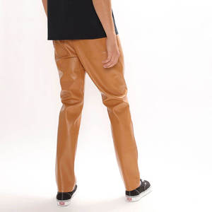 Pantalones de Cuero Casuales para Hombre, Corte Recto, Cierre con Cordón, Transpirables, Ecológicos, Ligeros, Cuero Genuino - Product Image 1