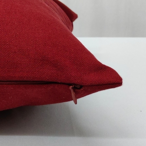 Housse de coussin en toile 100% coton, couleur bordeaux unie, carrée, de qualité supérieure, pour canapé, hôtel, maison - Product Image 4