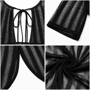 Vestido de punto transparente personalizado de manga larga con cordones, para playa o traje de baño, ideal para vacaciones, con abertura alta de gasa. - Product Image 2