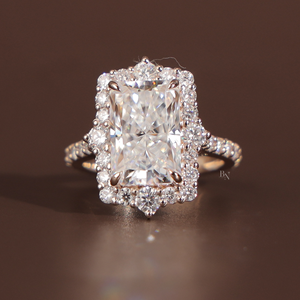 Bague solitaire en diamant de laboratoire exquis de 5 carats pour femmes, argent, or 10 carats, or 14 carats, or 18 carats, bijoux de luxe pour fiançailles - Product Image 1