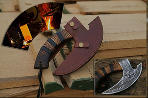 Wholesale Industrial OEM Custom Logo Pizza Cutter <b>Axe</b> Ash Wood <b>Handle</b> High Carbon Steel Blade Customizable Wholesale Prices - Product Image 6