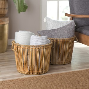 Cesta de Lavandería de Bambú y Ratán de Diseño Rústico Personalizada ODM, Organizador de Almacenamiento Hecho a Mano Sostenible, Suministro Directo de Fábrica - Product Image 4