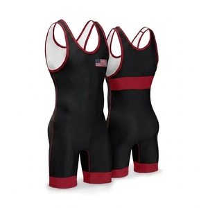 Custom American Flag Wrestling Singlets Design Athletic Bodysuits Slim Fit Pattern Wrestling Uniforms Leotard Classic Style - Product Image 3