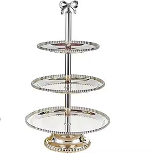 Support à gâteau en métal de qualité supérieure, présentoir à desserts, support à cupcakes, décoration de centre de table pour mariage et fête - Product Image 2