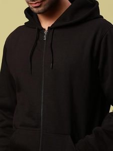 Sweat à capuche zippé en polaire pour homme, style urbain, avec impression numérique et perles, collection streetwear - Product Image 2