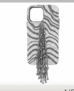 Funda para iPhone con borlas de cuentas, color negro medianoche, estilo bohemio. - Product Image 1