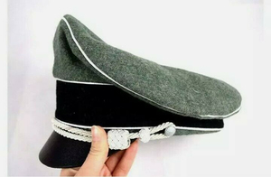 หมวกยูนิฟอร์มคุณภาพสูงสำหรับกิจกรรมกลางแจ้ง Heer & Waff SS Offar Visor Cap ปรับแต่งได้ สีเทาหิน ผ้าฝ้าย 100% ระบายอากาศได้ดี ไม่มีตราสัญลักษณ์ - Product Image 4